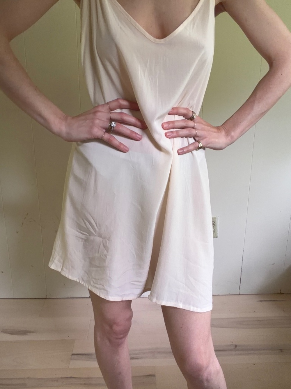 Light pink slip dress with adjustable straps cottage core ballet core